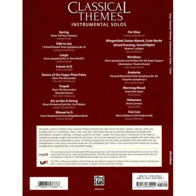 Alfred Music Publishing Easy Classical Themes Viola