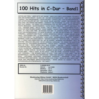 Hildner Musikverlag 100 Hits in C-Dur Bd.1