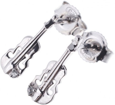 Rockys Stud Earrings Violin Silver