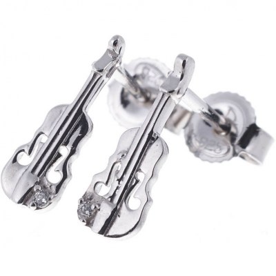 Rockys Stud Earrings Violin Silver