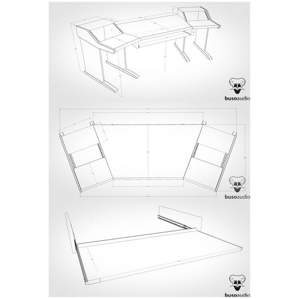 Чертеж стола для студии звукозаписи