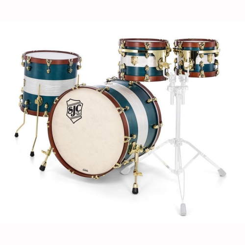 SJC Drums Custom 4-piece Satin Blue Aged