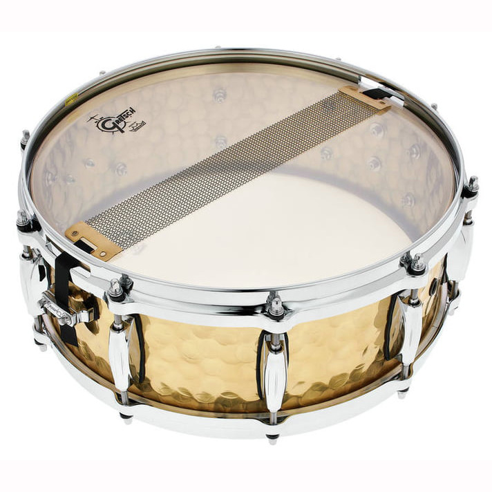 Gretsch hand deals hammered brass snare