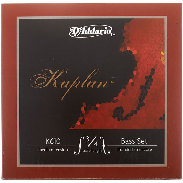 D'Addario Kaplan Bass String Set, 3/4 Scale, Heavy Tension K610 3/4H