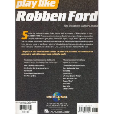 Hal Leonard Play Like Robben Ford