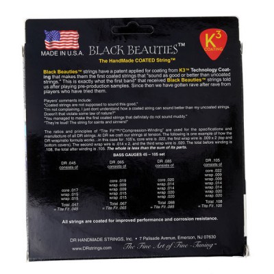 DR Strings Black Beauties BKBT-50