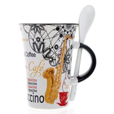 Music Sales Cappuccino Mug Saxophone Wh