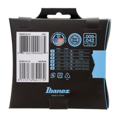 Ibanez IEGS6 E-Guitar String Set 009