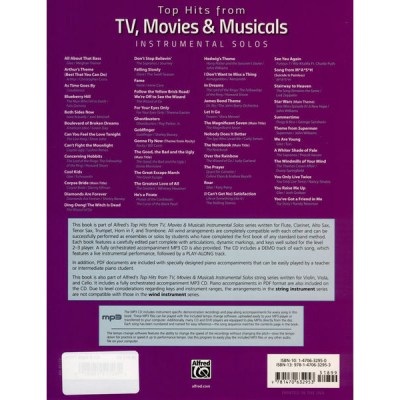 Alfred Music Publishing  Top Hits from TV Movies Altsax