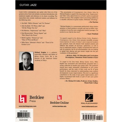 Berklee Press Contemporary Jazz Guitar Solos