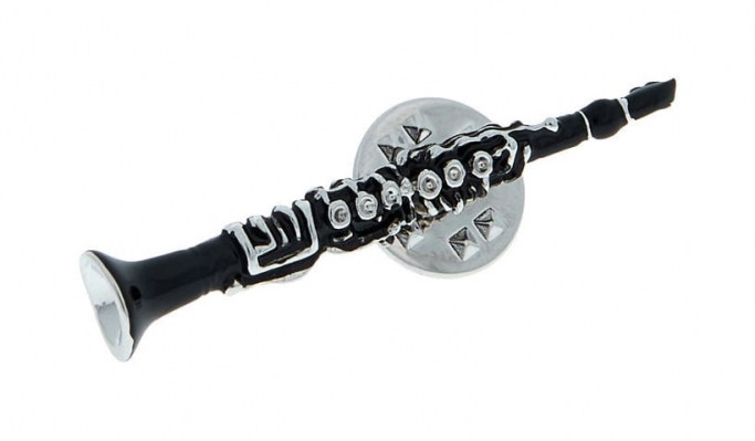 Art of Music Pin Clarinet Black/Rhodiniert