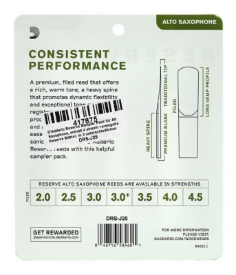 D'Addario Woodwinds Reserve Alto Sampler Pack 2,5