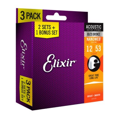 Elixir Nanoweb Light Acoustic 3P