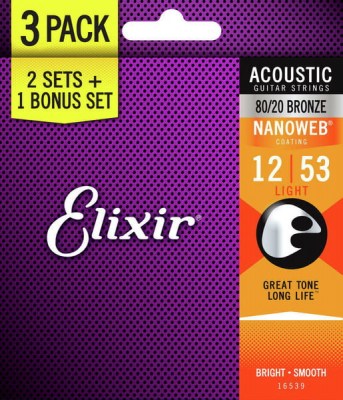 Elixir Nanoweb Light Acoustic 3P