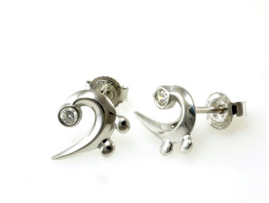 Rockys Stud Earrings Bass Clef