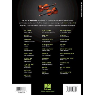 Hal Leonard Pop Hits for Violin Duet