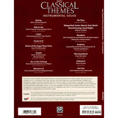 Alfred Music Publishing Easy Classical Themes Altsax.