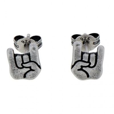 Rockys Stud Earrings Metal Rock On