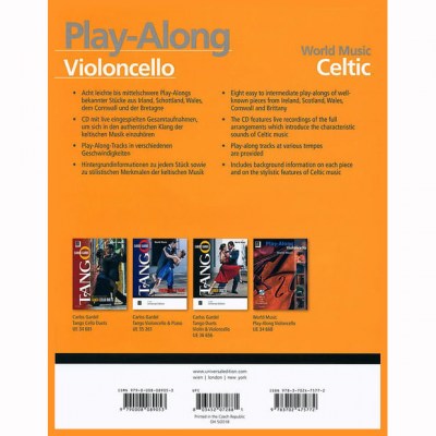 Universal Edition Celtic Play-Along Cello