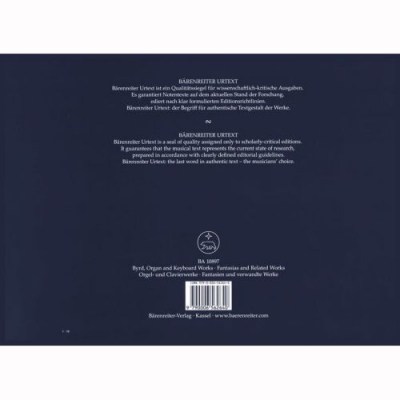 Bärenreiter Byrd Orgel- und Clavierwerke