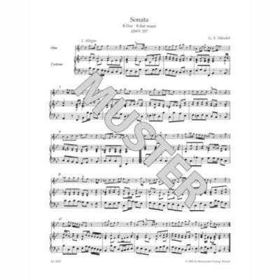 Bärenreiter Händel Sonaten Oboe