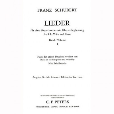 Edition Peters Schubert Lieder 1 Tief