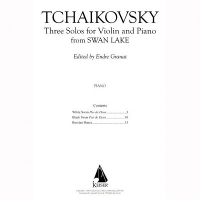 Lauren Keiser Music Publishing Tschaikowsky Three Solos VL