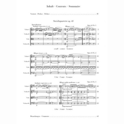 Henle Verlag Schumann Streichquartette op41