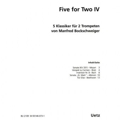 Bruno Uetz Musikverlag Five For Two Trumpet 4