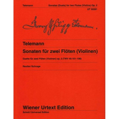 Wiener Urtext Edition Telemann Sonatas Flutes Op.2