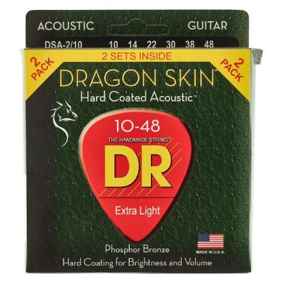 DR Strings Dragon Skin DSA 10-48 2-Pack