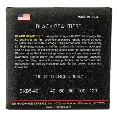 DR Strings Black Beauties BKB5-40-120