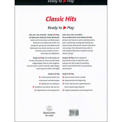 BÃ¤renreiter Classic Hits For Two Clarinets
