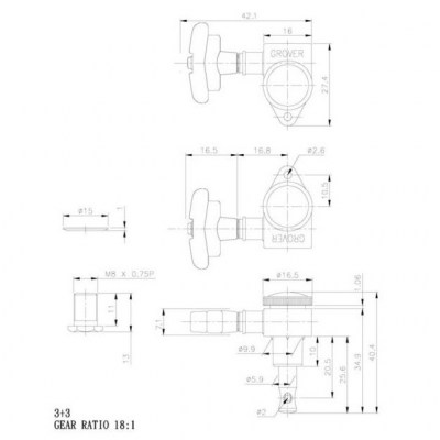 Grover 509G Locking Rotomatics 3+3