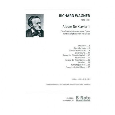 B-Note Musikverlag Wagner Album for Klavier 1