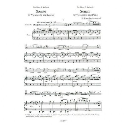 Sikorski Musikverlage Schostakowitsch Cellosonate