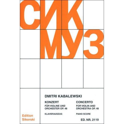 Sikorski Musikverlage Kabalewski Violinkonzert op.48