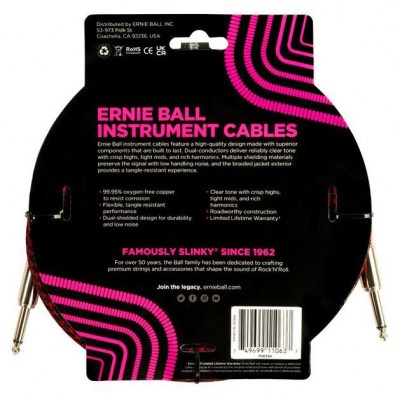 Ernie Ball Instr.Cable Braided 10ft RB