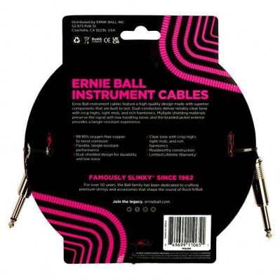 Ernie Ball Instr.Cable Braided 18ft RB