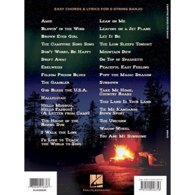 Hal Leonard Campfire Songs For Banjo