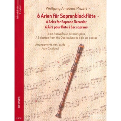 Heinrichshofen's Verlag Mozart 6 Arien Blockflöte
