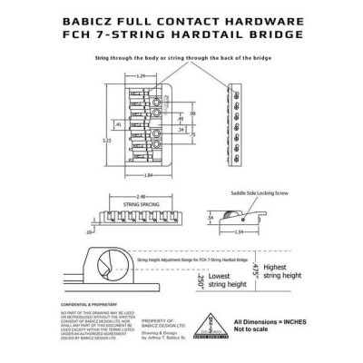 Babicz FCH 7 String Guitar Bridge G