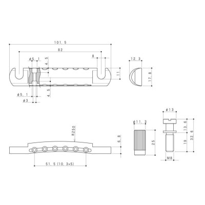 Gotoh GE101A Stop Tailpiece B