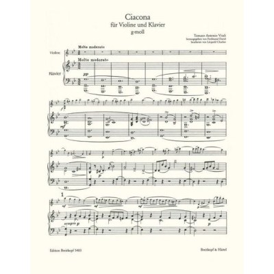 Breitkopf & Härtel Vitali Ciacona g-moll Violin