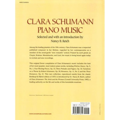 Dover Publications Clara Schumann Piano Music