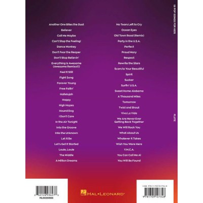 Hal Leonard 50 Popsongs for Kids Flute
