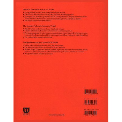 Wiener Urtext Edition Vivaldi Sonatas Cello