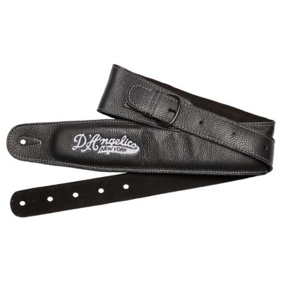 DAngelico Leather Guitar Strap Black