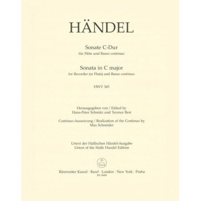 Bärenreiter Händel Flötensonate C-Dur