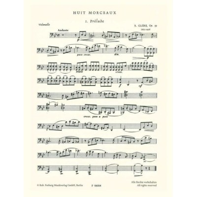 Robert Forberg Musikverlag Glière Huit Morceaux